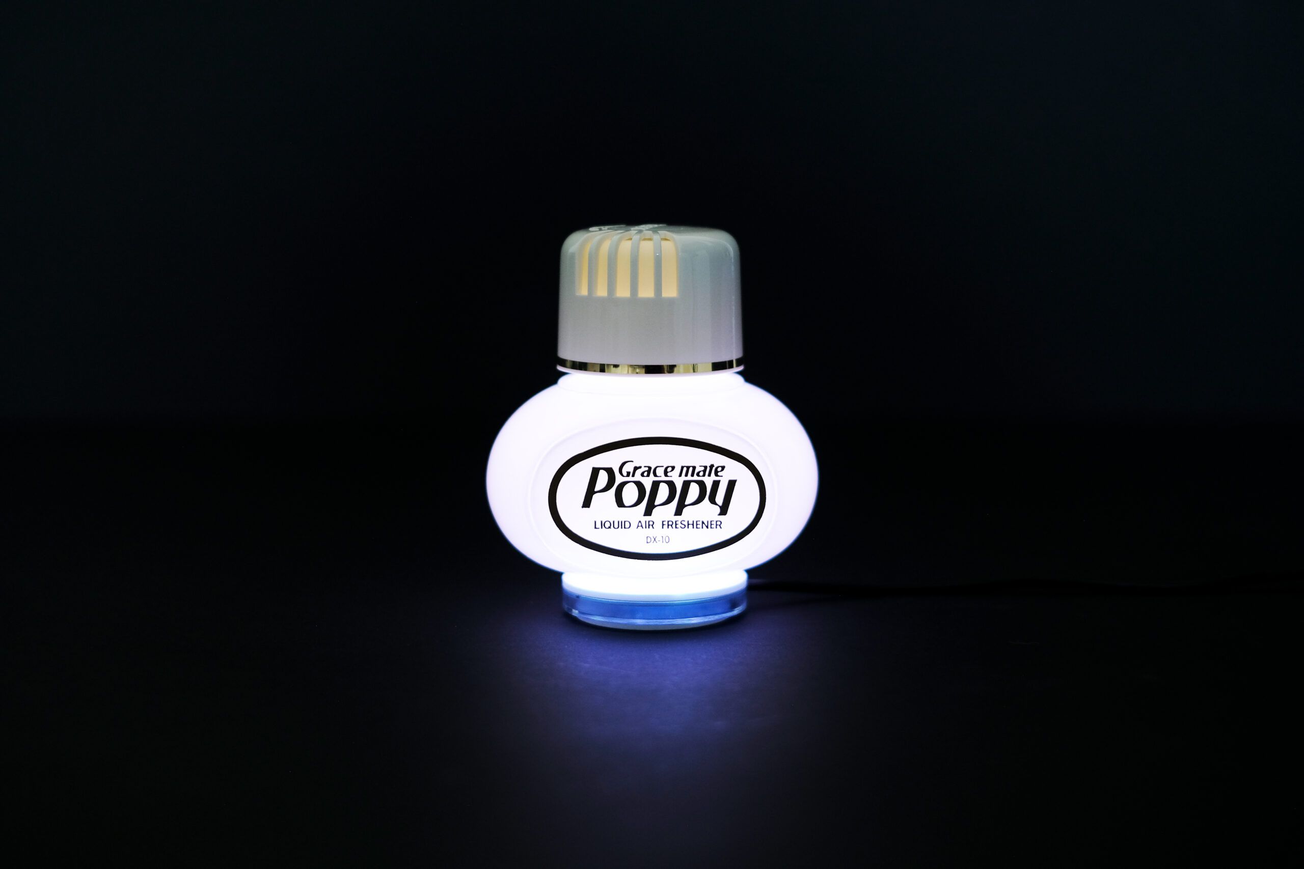 Original Poppy Lufterfrischer Duft Jasmin rote LED Beleuchtung 24V LKW PKW  